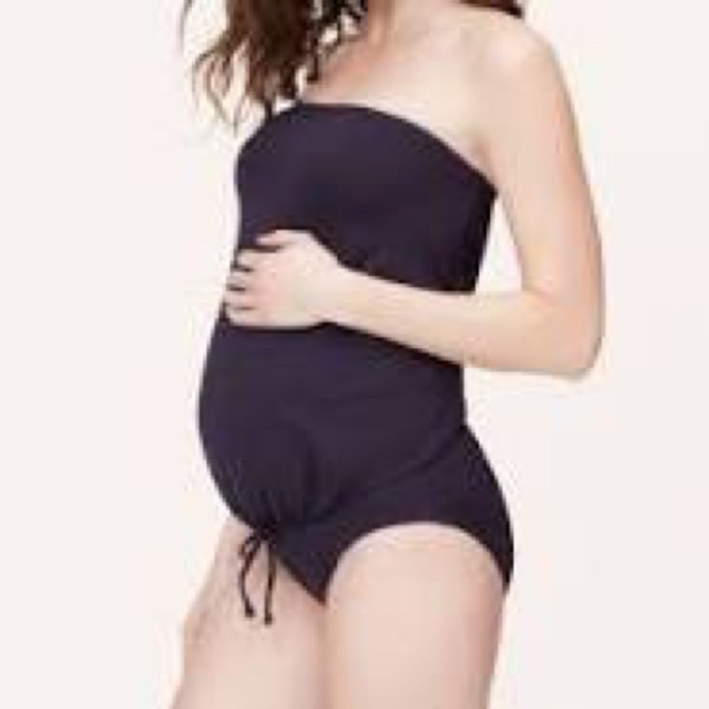 Loft Beach Maternity NWT One Piece Strapless Convertible Swim Suit. Sz10M